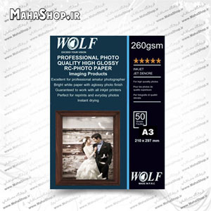 کاغذ فتوگلاسه 260 گرم عکاسی WOLF سایز A3