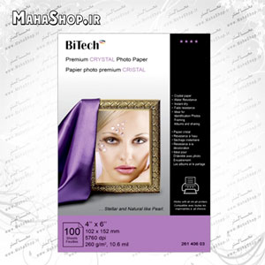 كاغذ BITECH 10x15 كريستال 260 گرمي 100 برگي