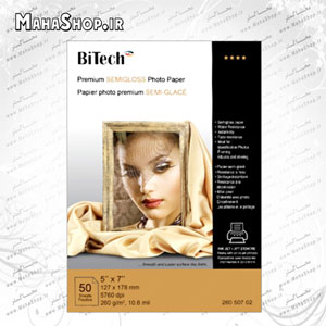 كاغذ BITECH 13x18 فتوگلاسه satin 260 گرمي 50 برگي